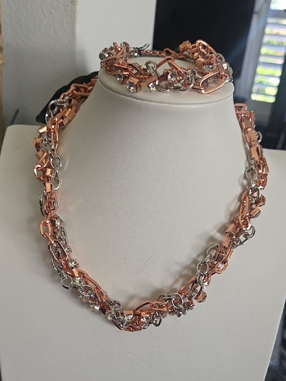 Paparazzi Totally Two Toned Copper Necklace & Matching Bracelet NWT